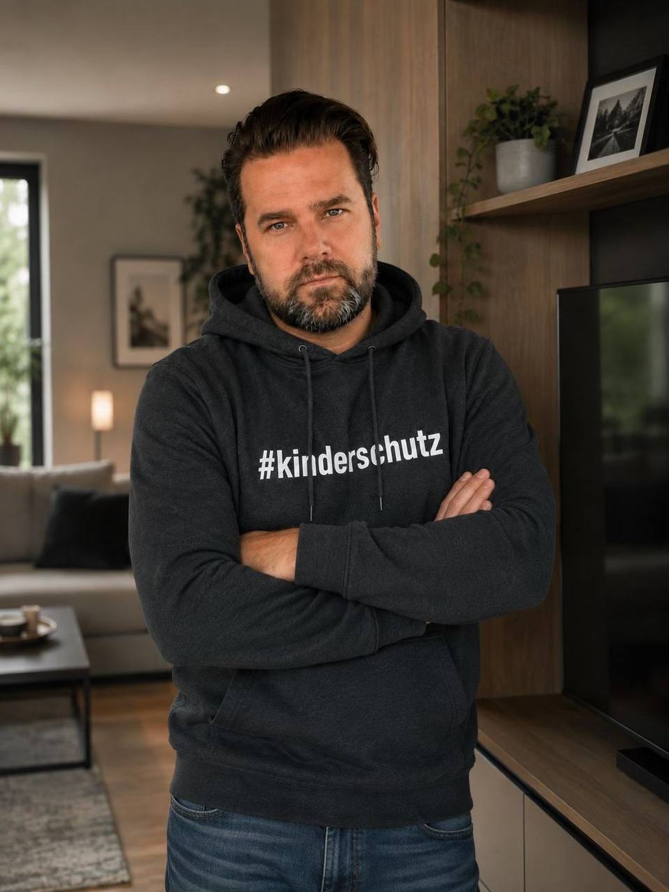 Björn Scholz, Kinderschutz-Aktivist, im #kinderschutz Hoodie